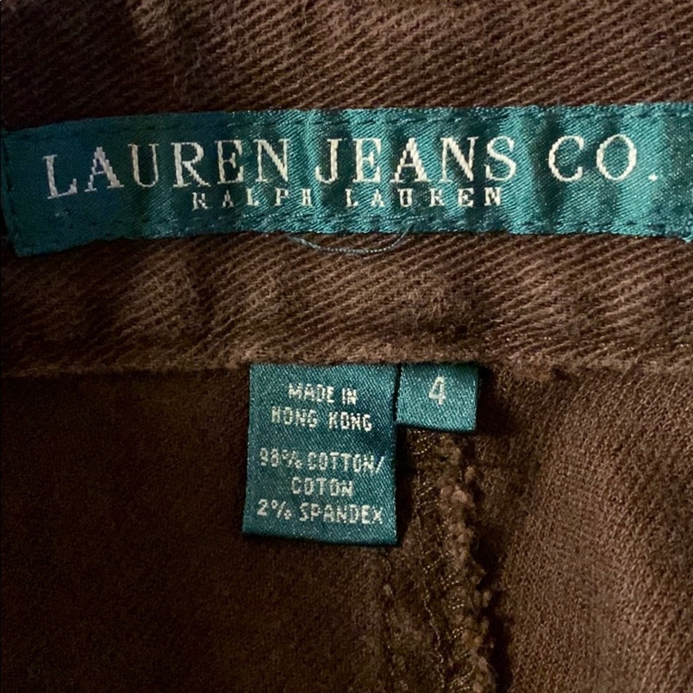 Ralph Lauren Dark Brown Cotton Stretch Mid Rise 5 Pocket Khaki Pants Size 4 - Picture 7 of 7